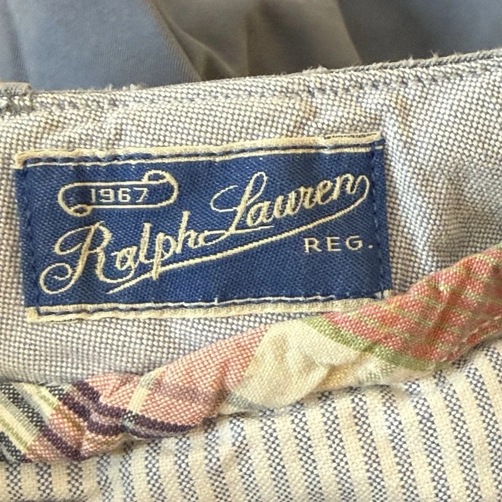Polo Ralph Lauren Embroidered Row Club Blue Chino Shorts Men's 30 Old Money Rare